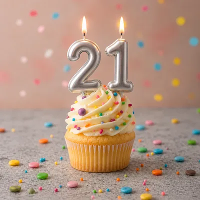 kaarsjes voor een 21e verjaardag