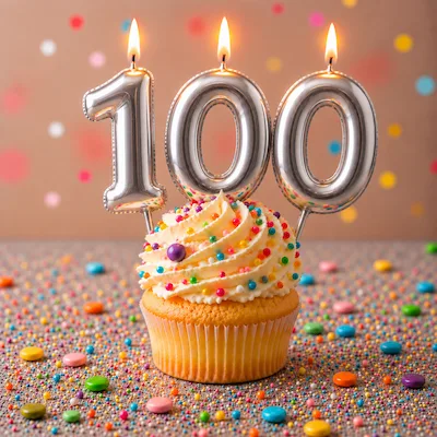 kaarsjes voor een 100e verjaardag
